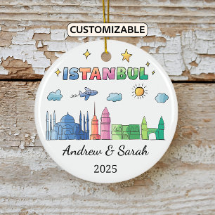 Personalisierte Skyline Istanbul Ornament, Türkei Keramik Ornament