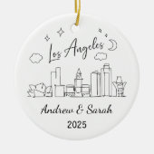 Personalisierte Skyline Los Angeles, Kalifornien Keramik Ornament (Vorne)