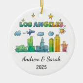 Personalisierte Skyline Los Angeles, Kalifornien Keramik Ornament (Vorne)