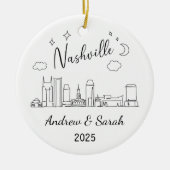 Personalisierte Skyline Nashville Ornament, Tennes Keramik Ornament (Vorne)