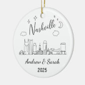 Personalisierte Skyline Nashville Ornament, Tennes Keramik Ornament (Links)
