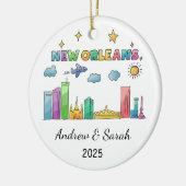 Personalisierte Skyline New Orleans, Louisiana Keramik Ornament (Links)