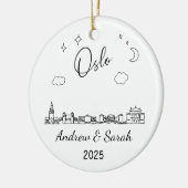 Personalisierte Skyline Oslo Ornament, Norwegen Keramik Ornament (Links)