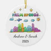 Personalisierte Skyline Palm Springs, Kalifornien Keramik Ornament (Vorne)