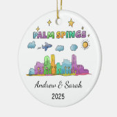 Personalisierte Skyline Palm Springs, Kalifornien Keramik Ornament (Links)