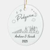 Personalisierte Skyline Podgorica Ornament, Europa Keramik Ornament (Links)
