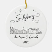 Personalisierte Skyline Salzburg Ornament, Österre Keramik Ornament (Vorne)