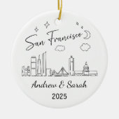 Personalisierte Skyline San Francisco, Kalifornien Keramik Ornament (Vorne)