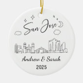 Personalisierte Skyline San Jose Ornament, Kalifor Keramik Ornament (Vorne)