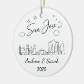 Personalisierte Skyline San Jose Ornament, Kalifor Keramik Ornament (Links)