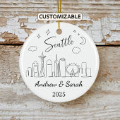 Personalisierte Skyline Seattle Ornament, Washingt Keramik Ornament