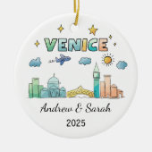 Personalisierte Skyline Venice Ornament, Italien Keramik Ornament (Vorne)