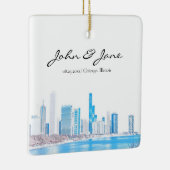 Personalisierte Skyline von Chicago im Winter Keramikornament (Rechts)