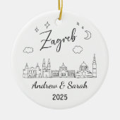 Personalisierte Skyline Zagreb Ornament, Kroatien Keramik Ornament (Vorne)