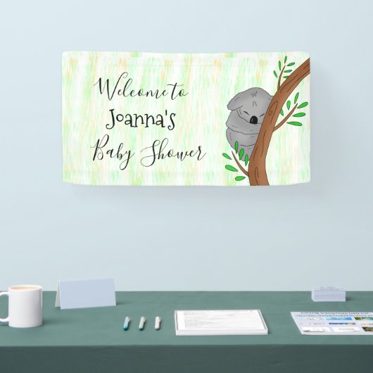Personalisierte Sleepy Koala Bärendusche Banner (Messe)