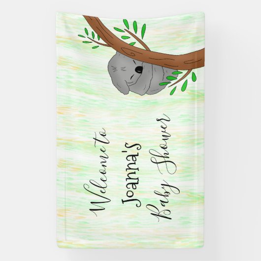 Personalisierte Sleepy Koala Bärendusche Banner (Vertikal)