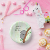 Personalisierte Sleepy Koala Bear Themed Baby Dusc Pappteller (Party)
