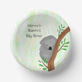 Personalisierte Sleepy Koala Bear Themed Baby Dusc Pappteller (Vorderseite)