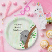 Personalisierte Sleepy Koala Bear Themed Baby Dusc Pappteller (Party)