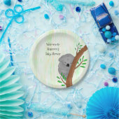 Personalisierte Sleepy Koala Bear Themed Baby Dusc Pappteller (Party)