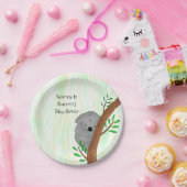 Personalisierte Sleepy Koala Bear Themed Baby Dusc Pappteller (Party)