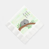 Personalisierte Sleepy Koala Bear Themed Baby Dusc Serviette (Ecke)