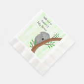 Personalisierte Sleepy Koala Bear Themed Baby Dusc Serviette (Ecke)