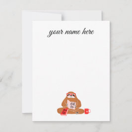 Personalisierte Sloth-Notecards Mitteilungskarte