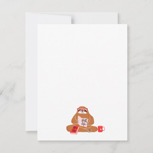 Personalisierte Sloth-Notecards Mitteilungskarte (Rückseite)
