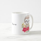 Personalisierte Sloth-Tassen-Name-Babysloth-Tasse Kaffeetasse (VorderseiteRechts)