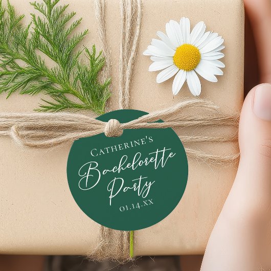 Personalisierte Smaragdgrüne Henparty Geschenkanhänger