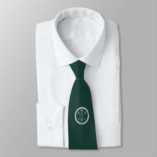 Personalisierte Smaragdgrüne Monogramm-Initialen G Krawatte (Gebunden)