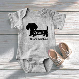 Personalisierte Snackmaschine der Dackel Baby Strampler