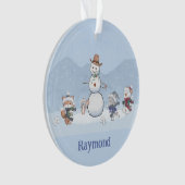 Personalisierte Snowball-Kämpfe Custom Snowman Ani Ornament (Vorderseite)