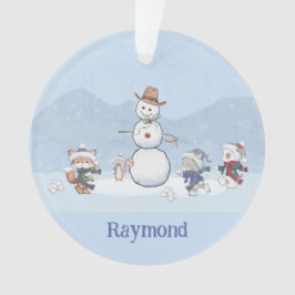 Personalisierte Snowball-Kämpfe Custom Snowman Ani Ornament