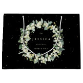 Personalisierte Snowberry+Eukalyptus Weihnachten Große Geschenktüte (Vorderseite)
