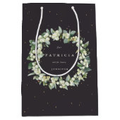 Personalisierte Snowberry+Eukalyptus Weihnachten Mittlere Geschenktüte (Vorderseite)