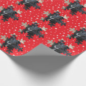 Personalisierte Snowflake-Fotovorlage Rot Geschenkpapier (Ecke)