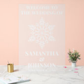 Personalisierte Snowflake-Hochzeit Willkommen Matt Acrylschild (Hochzeit)