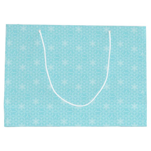 Personalisierte Snowflake Holiday-Geschenktasche Große Geschenktüte (Rückseite)