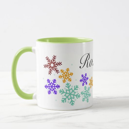 Personalisierte Snowflake Tasse Winterweihnachtsfe (Links)
