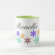 Personalisierte Snowflake Tasse Winterweihnachtsfe