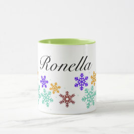 Personalisierte Snowflake Tasse Winterweihnachtsfe