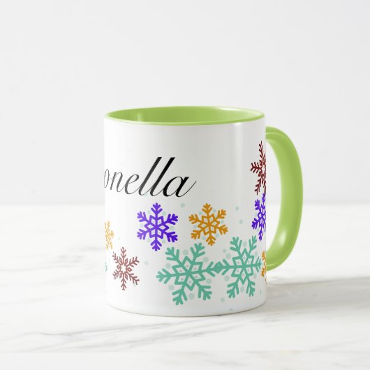 Personalisierte Snowflake Tasse Winterweihnachtsfe (VorderseiteRechts)