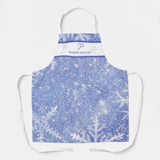 Personalisierte Snowflake Weihnachten Schürze (Vorderseite)