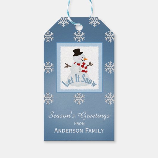 Personalisierte Snowman-Gift-Tags Geschenkanhänger (Vorderseite)