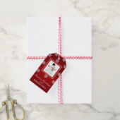 Personalisierte Snowman Red Gift Tags Geschenkanhänger (Mit Garn)