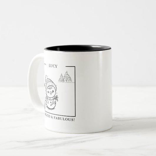 Personalisierte Snowman-Tasse - "Mattiert & Fabulo Zweifarbige Tasse (Vorderseite Links)