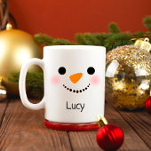 Personalisierte Snowman-Tasse, Weihnachts-Tasse Zweifarbige Tasse