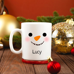 Personalisierte Snowman-Tasse, Weihnachts-Tasse Zweifarbige Tasse